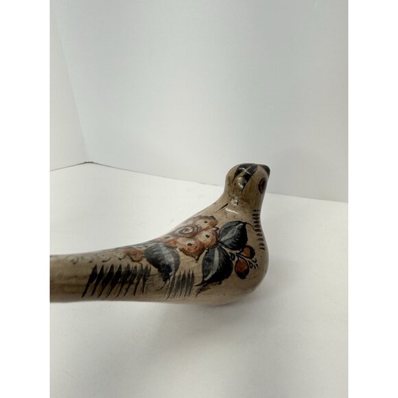 2 Vintage Tonala Bird Figurines Ceramic Hand Painted Mexican Folk Art Pottery - Picture 11 of 15